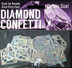 a package of diamond confetti in plastic packaging