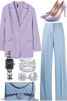 Lilac Pants Outfit, Color Combos 2023, Outfit Color Combos, Lilac Pants, Design Moda, Stylish Work Outfits