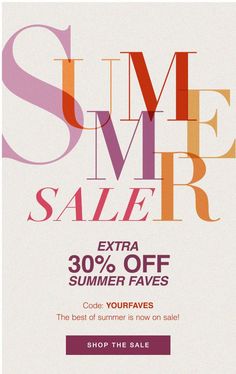 an advertisement for the summer sale is shown