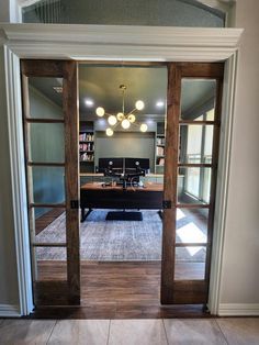 an open door leading into a home office