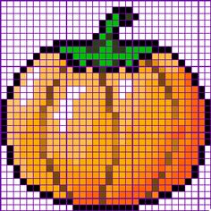 a cross stitch pattern with an image of a pumpkin on it's back side