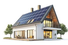 a house with solar panels on the roof