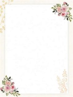 a white paper with pink flowers on it