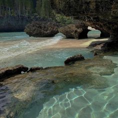 the water is crystal clear and blue