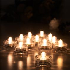 12 Pack | Warm White LED Lights Waterproof Battery Operated Submersible Led Tea Light Candles, Lighted Centerpieces, Submersible Led Lights, Battery Operated Led Lights, Waterproof Led Lights, Event Centerpiece, Vase With Lights, Led Tea Lights, Waterproof Led