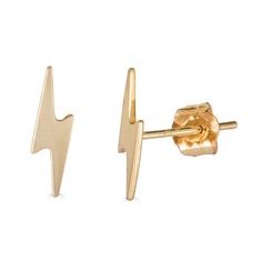 14K Gold Lightning Bolt Studs Perfect for children and adults -14K Solid Gold Guarantee -Push Back -Sold as a pair -Available in 14K Yellow, White & Rose Gold -Small & Large SMALL -0.26 grams -7.71 mm length -2.04 mm width LARGE -0.32 grams -10.25 mm length -2.85 mm width High quality jewelry made to last! ❤️ Made in the USA 🗽 💎 Looking for an engagement ring? 💍 Check out our NEW Etsy Shop https://www.etsy.com/shop/NolitaBridal Lighting Bolt Earrings, Lightning Bolt Pendant, Lightening Bolt Necklace Gold, Lightning Bolt Stud Earrings, Lightning Bolt Earrings, Lightning Bolt, Fine Jewellery Earrings, White Rose Gold, Real Gold