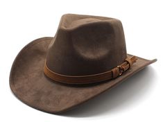 PRICES MAY VARY. 【Size】: Our suede cowboy hats have hood circumference :22.4 "-22.8 ", brim width :3.14 ", hat height :4.72 ", suitable for most men and women. At the same time, there is an adjustable cap band inside the cap, you can adjust the cap band to fit you 【High Quality Materials】: Our cowboy hats are made of high-quality suede, comfortable to the touch, and different to wear cowboy hats. It is not only wind proof and warm, but also very strong and not easy to break. Premium quality make Fedora Hat Men, Wide Brim Fedora, Cowgirl Hat, Fancy Hats, Hat For Men, Belt Design, Cowboy Cowgirl, Drop Top, Cowgirl Hats