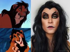 Scar Lion King Makeup, Lion King Halloween Costume, Disney Makeup Looks, Scar Halloween Costume, King Halloween Costume, Lion King Makeup, Scars Makeup, Drag King Makeup, Scar Makeup