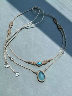 Birth Stone Jewelry, قلادات متدلية, Pola Macrame, Perhiasan India, Gelang Manik, Aquamarine Necklace, Dope Jewelry, Aquamarine Jewelry, Jewelry Lookbook