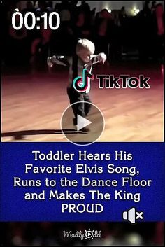 a video player with the title toddler hears his favorite elvis song, runs to the dance floor and makes the king proud