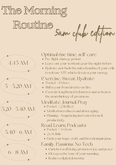 5am Club Morning Routine, Effective Morning Routine, 6 Am Club, Daily Routine Schedule 8-5 Job, 9-5 Job Routine, 4:30am Morning Routine, 5-9 Before 9-5 Routine, 5 Am Study Routine, 5-9 Routine