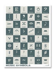 an image of music symbols on a poster