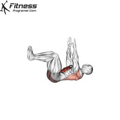 a man is doing an exercise on his back with the words x - fitness written above him