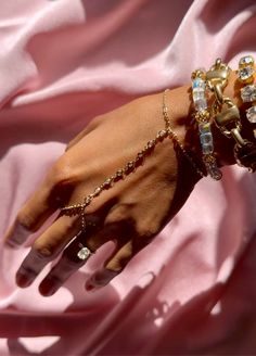 14K gold filled hand chain bracelet with crystal chain center Gold Costume Jewelry, Wrist Stack, Hand Chain Bracelet, Gold Costume, Crystal Chain, Hand Chain, Chain Bracelet, Everyday Outfits, Costume Jewelry