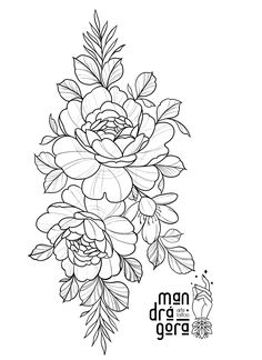 a black and white drawing of flowers with the words men don't grow on it