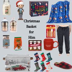 christmas basket for him with gifts and items