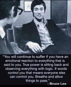 an image of bruce lee on the phone with a quote from bruce lee in front