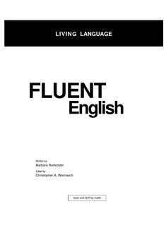 a book cover with the words fluent english written in black and white on it