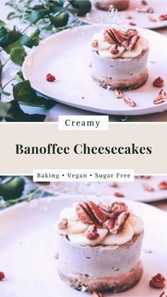 Banoffee Cheesecake Vegan Banoffee, Vegan Baklava Cheesecake, Vegan Banoffee Pie Recipe, Vegan Cheesecake Recipe Cashew, Vegan Cheesecake With Cashews, Banoffee Cheesecake, Date Recipes