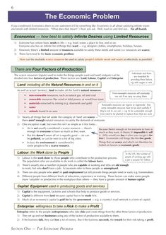 the economic problem worksheet is shown in this document, which shows how to make money