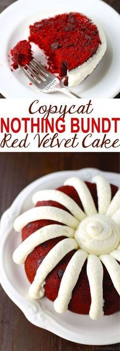 a red velvet bundt cake with white icing