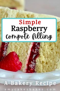 a simple raspberry compote filling cake