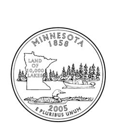 the minnesota state seal is shown in black and white