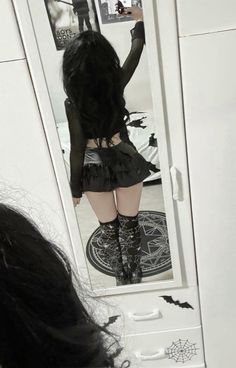 #goth #gothgirl #alternativefashion #altgirl Gothic Bimbocore Outfits, Goth Nun, Real Goth, Emo Goth Aesthetic, Cute Goth Outfits, Goth Fits, Health Goth, Alt Goth, Egirl Outfits