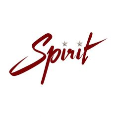 the word spirit written in red ink with three stars on it and two silver stars