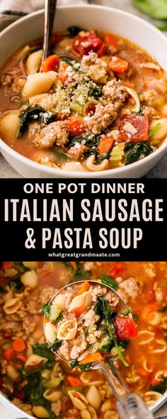 one pot dinner italian sausage and pasta soup