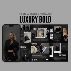 Instagram story template Digital Designer Aesthetic, Instagram Page Ideas, Branding Mood Board Inspiration, Templates Black, Instagram Minimalist, Luxury Website, Instagram Branding Design, Aesthetic Templates, Bold Aesthetic