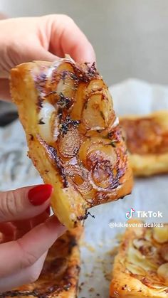 four pieces of food sitting on top of a piece of paper