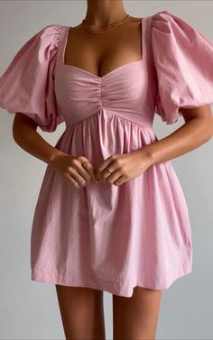 Vestidos Para Baby Shower, Princess Skirt, Puffed Sleeves Dress, Spring Summer Dress, Daily Dress, Mini Dresses Summer, Pink Mini Dresses, Look At You