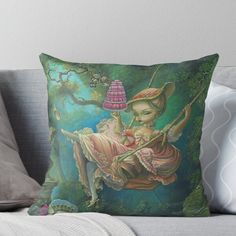 Super soft and durable 100% spun polyester Throw pillow with double-sided print. Cover and filled options. An homage to the great Rococo painter Honore Fragonard. Rococo, Beautiful Cushions, Bedspreads, Decor Furniture, A Pillow, Pillow Sale, Art Girl, Fashion Art, Furniture Decor