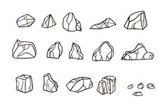 a set of hand drawn rocks