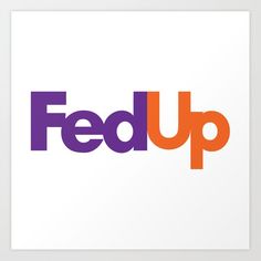 the fed up logo is shown in purple, orange and blue on a white background