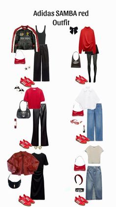 #streetStyle #fashionTrends #fashionBloggers #fashionLovers #fashiondesigner #Outfit #Outfitoftheday #ootd #fashionweek #Fashion #Dailylook #style #styleinspiration #womenfashion #pinterestfashion #pinterestaesthetic #discoverunder #pinterestinspired #styleinspo #Womenstyle #classy #fashion #style #love #elegant #beautiful #beauty #ootd #fashionblogger #instagood #fashionista #model #stylish #luxury #photography #trendy #fashionstyle #lifestyle #instafashion #photooftheday #chic #classic Outfits With Pops Of Red, How To Style Red Sneakers, Red Samba Outfits Women, Red Sambas Adidas Women Outfit, Red Gazelles Outfit, Gazelle Red Adidas Outfit, Red And White Sambas Adidas Outfit, Red And Blue Gazelle Adidas Outfit, Red Addidas Outfits Girl