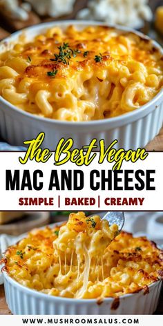 Craving a dairy free macaroni and cheese recipe? This Vegan Mac & Cheese is the ultimate creamy, cheesy, and dairy-free delight! Baked to golden perfection, it’s a must-try for cozy dinners, vegan casseroles, or plant-based meal preps. Perfect for family meals or potlucks, this recipe will satisfy everyone—even non-vegans! Save this for your next comfort food craving! Quick And Easy Vegan Dinner Recipes Healthy, Vegan Baked Macaroni And Cheese, Non Dairy Recipes, Cheap Vegan Recipes, Vegan Baked Mac And Cheese, Baked Vegan Mac And Cheese, Easy Vegan Mac And Cheese, Veganuary Recipes, Vegan Mac And Cheese Recipe