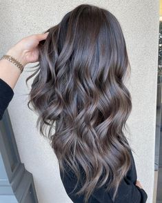 Brown Hair Balayage Long, Cool Brown Hair Balayage, Ashy Brown Highlights, Ash Brown Color, Ashy Hair