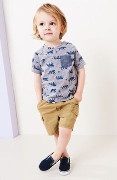 Fresh prints. Available in two playful graphics, this chambray pocket tee is sure to please. Playful Graphics, Baby Boy Dress, Teen Boy Outfits, Toddler Boy Fashion, Baby Boy Fashion, Trendy Baby, Toddler Boy Outfits