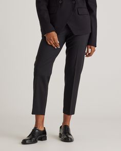 What to wear, solved. Office days just got easier (and more elevated) with our Italian Wool Slim Leg Ankle Pants. Made from luxe Italian wool, these pants are a comfy and stylish add to your work capsule with their slim leg and tailored fit. Pair with our Italian Wool Tailored Blazer for a coordinated look. Workwear Capsule, Work Capsule, Ankle Pants Women, Professional Wardrobe, Quarter Zip Sweater, Slim Leg Pants, Tailored Blazer, Slim Leg, Ankle Pants