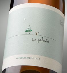 a bottle of wine is shown with the label on it's front end and bottom half