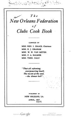 an old book with the title new orleans's federal club cook book on it