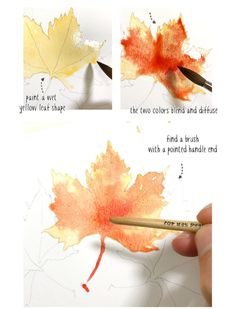 Watercolor Fall Leaves, Pumpkin Watercolor, Art Docent, Color Tutorial, Watercolour Techniques, Watercolor Autumn Leaves, Art Spaces, Realistic Watercolor, Watercolor Tips