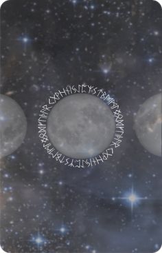 an image of the moon and stars in the night sky with words written on it