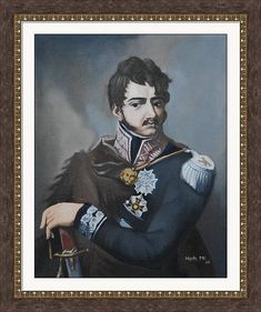 an oil painting of a man in uniform