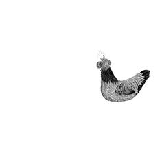 a black and white photo of a chicken