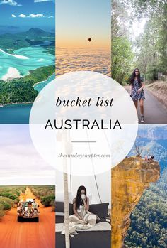 a collage of pictures with the words bucket list australia