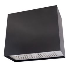 a black stove hood on a white background