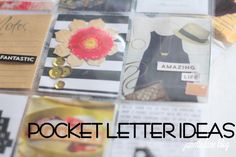 there are many different types of items on the table with words that read pocket letter ideas